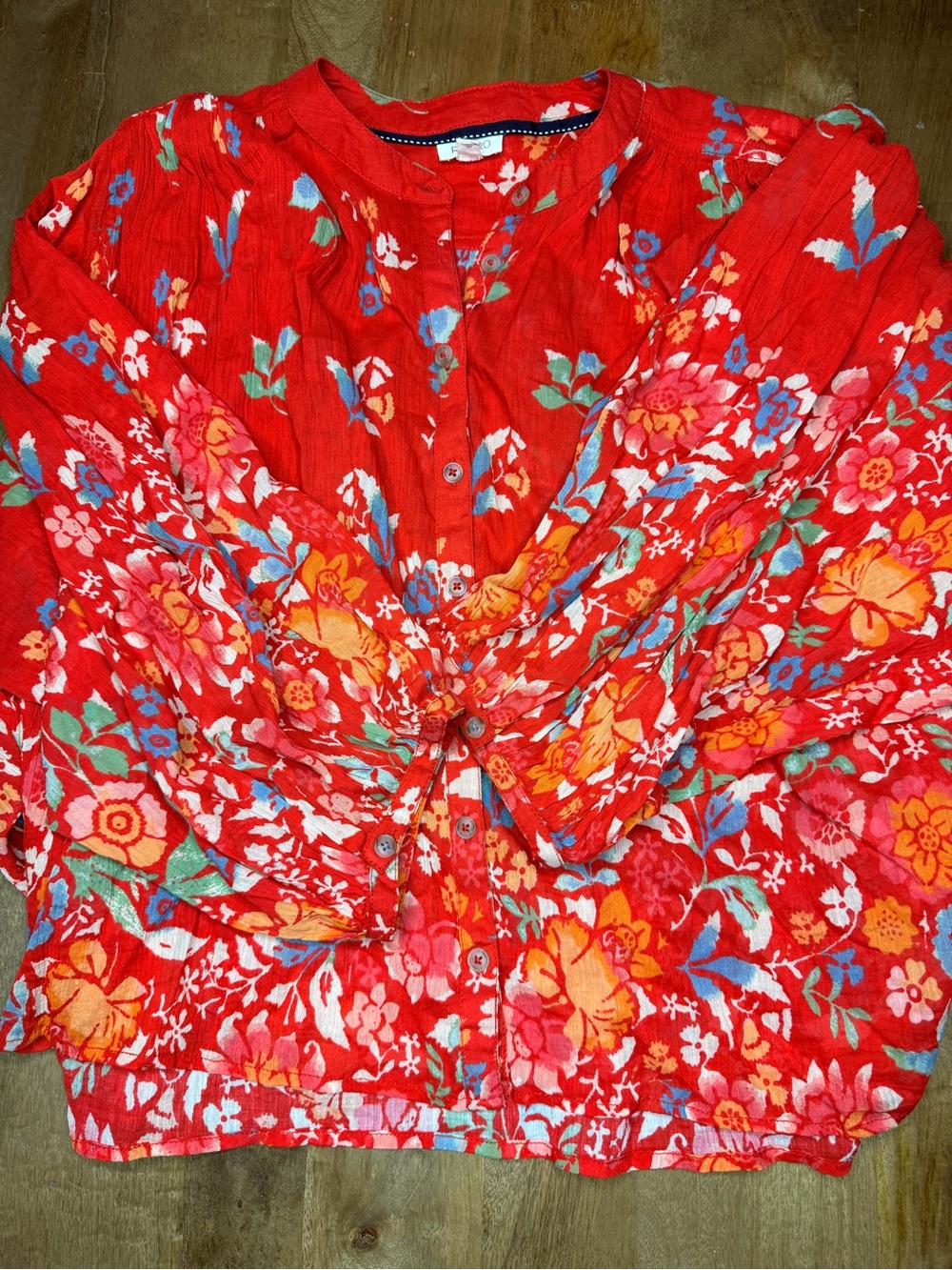 Pilcro Anthropology Red Floral Skirt - Vibrant Floral Print